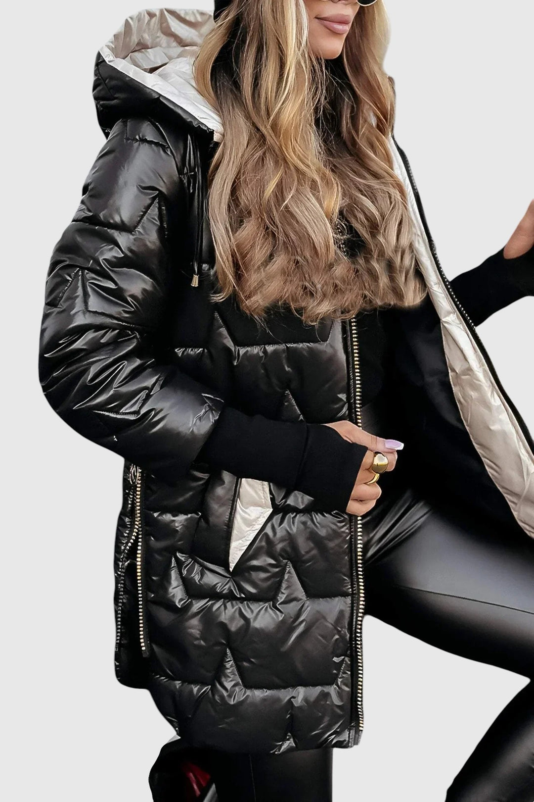 Nolwen – Elegantní dámský kabát s kapucí