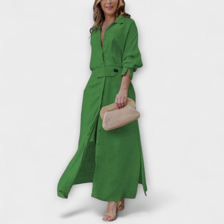 Jeanette - Maxi šaty s V-výstřihem