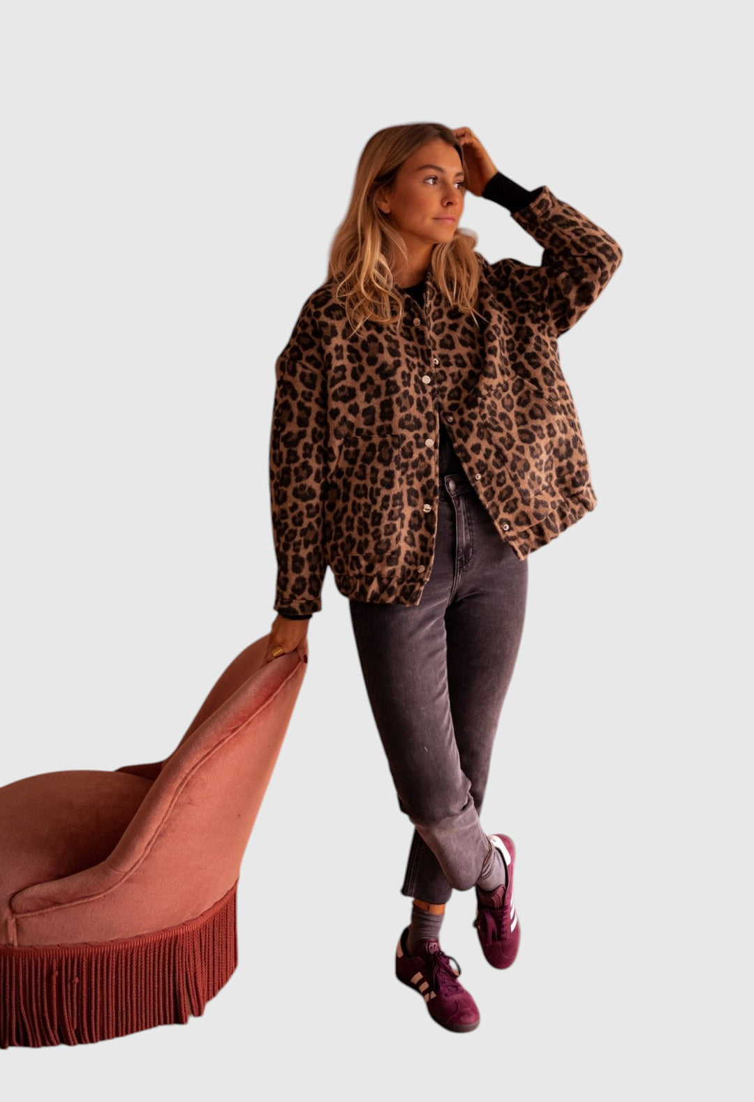 Charlene - Podzimní kabát z kožešiny pro ženy