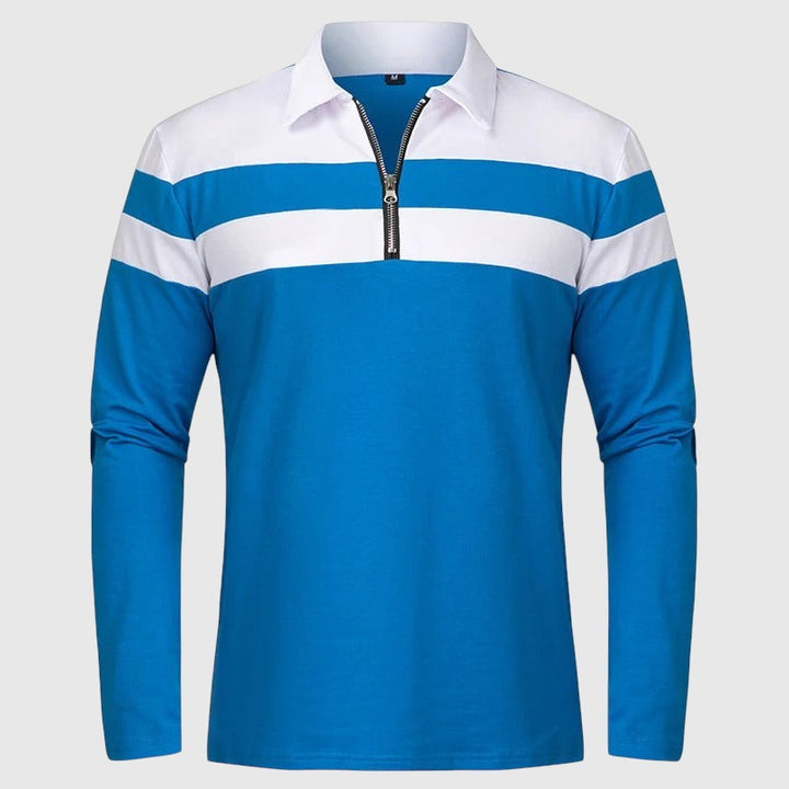 Libuše- Elegantní svetr se zipem a pruhy