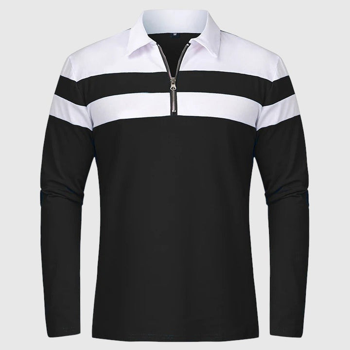 Libuše- Elegantní svetr se zipem a pruhy