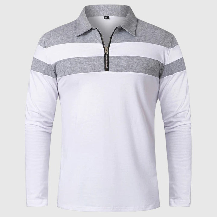 Libuše- Elegantní svetr se zipem a pruhy