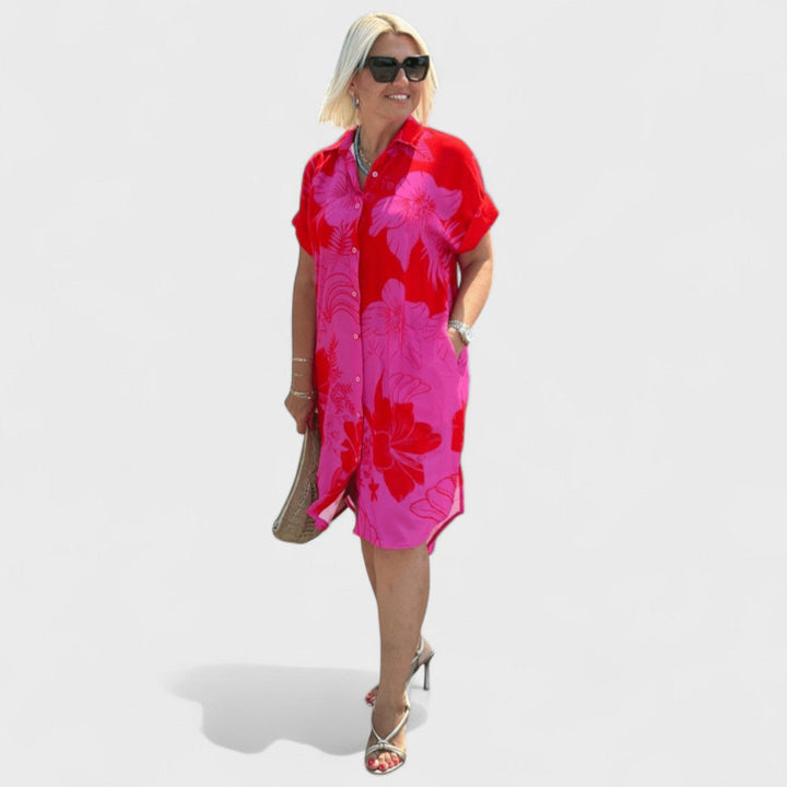 Dagmar - Šaty s Květinovým Potiskem