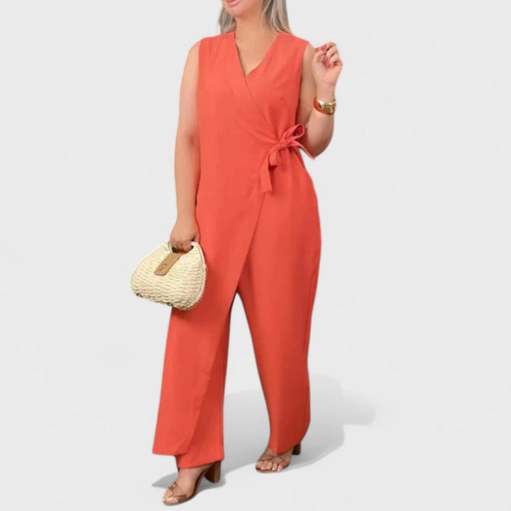 Milena - Elegantní overal s V-výstřihem