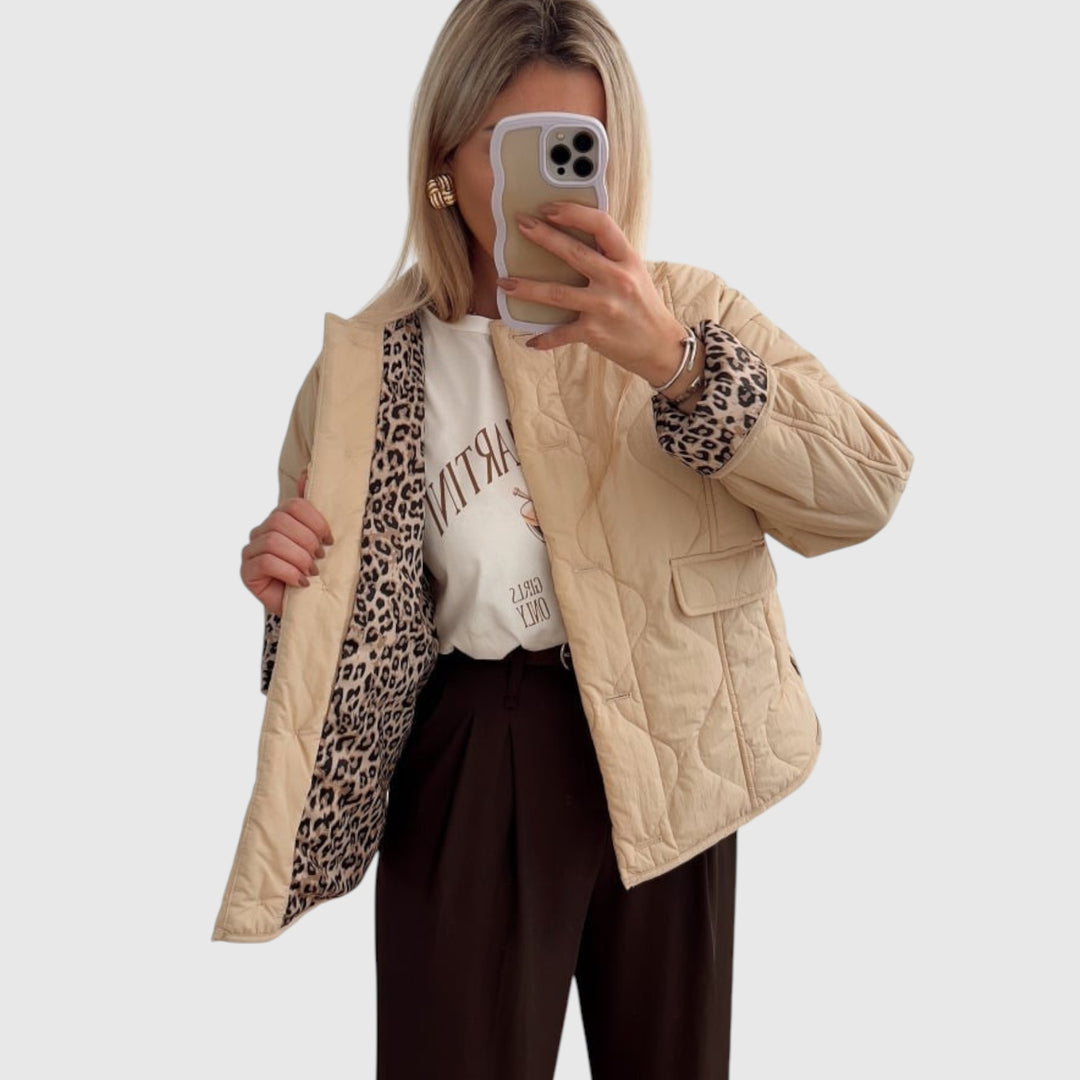 Noémie - Elegantní bunda s leopardími detaily